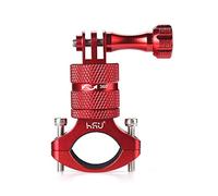 HSU Bike Mount for GoPro, Aluminium Alloy Mountain Bicycle Holder 360 Rotation Handlebar for Hero 12/11/10/9/8/7/6/5/4/3 and Other Action Cameras(Red)