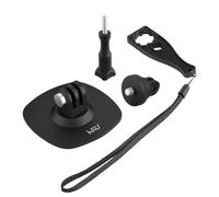 HSU Flexible Helmet Mounts for GoPro Insta 360 Osmo Action Cameras (3 in 1) | GoPro 3-Prong Mount with 3M Pads and Thumbscrews, 1/4"-20 Camera Adapter, Accessories Kit for Flat & Curved Surfaces
