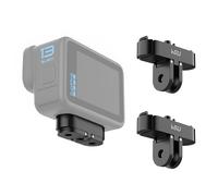 HSU Magnetic Latch Mount for GoPro Hero 13 Black/Mission 1/Max 2/LIT Hero | Quick Release Mount with 1/4''-20 Screw Hole Tripod Connector Port, Metal Dual-Latch, Mission 1 PRO Accessory (2 Pack)