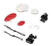 HSU Surfing Mount for GoPro, Flat Adhesive Mounts for Hero 13/12/11/10/9/8/7/6/5/4/3, Includes Security Safety Tether & Locking FCS Plug