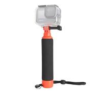 HSU Waterproof Floating Hand Grip for GoPro Insta 360 Osmo Action Cameras | 1/4" Screw Floaty Handler Holder Monopod Accessories with Tripod Mount Adapter for Water Sports, with Wrist Strap