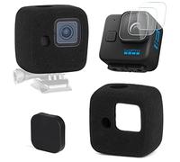 HSU Windslayer Cover and Lens Screen Protector for GoPro Hero 11 Black Mini, Windslayer Cover (2 Pack) + Screen Protector (3 Pack) + Lens Cap, Video Noise Reduction GoPro Accessory