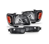 HSUF Car Headlight Lenses Headlight Assembly For Toyota For Tacoma 2001-2004 +Corner Parking Signal Lights+Bumper Light Car Lamp Hoods(Headlight and Bumper)