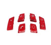HSUF Car interior stickers Car Styling Steering Wheel M Button Replacement Cover For BMW 1 3 Series X1 E81 E82 E87 E88 E90 E92 E93 M3 E84(A-Red)