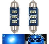 HSUN 39MM Festoon C5W LED Bulb,12V-14V Canbus Error Free LED Bulbs with 6LED SMD3030 Chip for Car Interior Dome Reading Map Trunk Light and more,2 Pack,Ice Blue