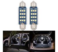 HSUN 42MM 578 Festoon C5W LED Bulb 6000K White, 6411 560 569 212 2112 2122 214-2 Canbus Error Free,12V-24V 12LED-SMD2016 Chip for Car Interior Dome Reading Light,Number Plate Lights,2 Pack