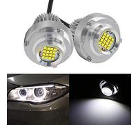 HSUN E60 LCI Angel Eyes LED Marker Bulb,80W High Power Chip 5032LM Super Bright Bulbs with Decoder Canbus Error Free,6000K White,2 Pack