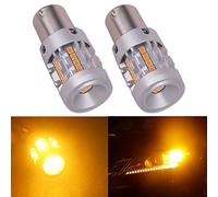 HSUN LED Bulbs Amber Built in Strong Canbus No Hyper Flashing with 26LED SMD3020 Chip Extremely Bright For Car LED Turn Signal Light Only,2 Pack (BAU15S(PY21W))