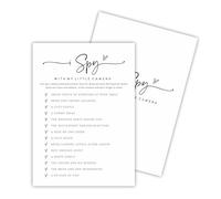 Hsupl Minimalism Bridal Shower Game Cards, I Spy with My Little Camera, Double-Sided Wedding Party Game Cards for 30 Guests, Engagement Party Activities, Newlyweds Party Decoration & Supplies - A02