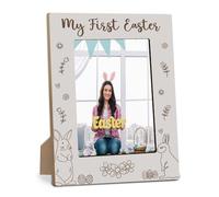 Hsupl Minimalist Easter Bunny Eggs Picture Frame, My 1st Easter, Retro Photo Frame Suitable For 4x6 Inch Photos, Gifts For Family & Friends At Easter, Holiday Home Favor & Decorations - A04