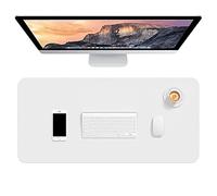 Hsurbtra Desk Pad, 30" x 14" PU Leather Desk Mat, XL Extended Mouse Pad, Waterproof Desktop Blotter Protector, Non-Slip Ultra Thin Large Laptop Keyboard Writing Mat for Office Home, White