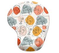 Hsurbtra Ergonomic Mouse Pad with Wrist Rest Support, Gel Mouse Pads with Non-Slip PU Base, Pain Relief Memory Foam Mousepad, Cute Mouse Pad for Laptop PC, Office Supplies Decro, Art Face