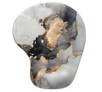 Hsurbtra Ergonomic Mouse Pad with Wrist Rest Support, Gel Mouse Pads with Non-Slip PU Base, Pain Relief Memory Foam Mousepad, Cute Mouse Pad for Laptop PC, Office Supplies Decro, Grey Marble