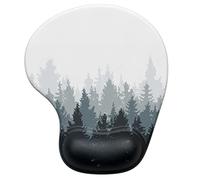 Hsurbtra Ergonomic Mouse Pad with Wrist Rest Support, Gel Mouse Pads with Non-Slip PU Base, Pain Relief Memory Foam Mousepad, Cute Mouse Pad for Laptop PC, Office Supplies Decro, White Forest