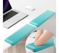 Hsurbtra L-Shaped Desk Elbow Pad, 2-Piece Soft Memory Foam Elbow Support Padding with Non-Slip Rubber Base, Ergonomic Desk Edge Cushion Wrist Rest for Office, Home, Work, Gaming, Gradient Lake Green