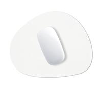 Hsurbtra Mouse Pad, Premium-Textured Small Oval Mousepad 8.7 x 7.1 Inch White, Thick 3 mm Anti-Slip Waterproof Rubber Pretty Cute Computer Mat for Office Home Gaming Laptop Men Women Kids