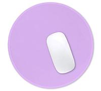 Hsurbtra Purple Mouse Pad, Premium-Textured Small Round Mousepad 22 x 22 cm, Stitched Edge Anti-slip Waterproof Rubber Mouse Mat, Pretty Cute Mouse Pad for Office Home Gaming Laptop Men Women Kids