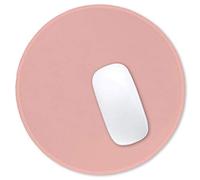 Hsurbtra Warm Pink Mouse Pad, Premium-Textured Small Round Mousepad 22 x 22 cm, Stitched Edge Anti-slip Waterproof Rubber Mouse Mat, Pretty Cute Mouse Pad for Office Home Gaming Laptop Men Women Kids