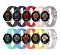 HSWAI 10 Pack Compatible with Samsung Galaxy Active 2 Watch Bands, Galaxy Watch 7/6/5/4/FE Band 40mm 44mm, Galaxy Watch 5 Pro Band 45mm, 20mm Soft Silicone Sport Strap for Women Men