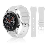 HSWAI Compatible with Samsung Galaxy Watch 46mm Bands/Gear S3 Frontier, Classic Watch Bands/Galaxy Watch 3 Bands 45mm, 22mm Soft Silicone Bands Bracelet Sports Strap for Men & Women. (White)