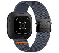 HSWAI Parachute Clasp Stretchy Strap Compatible with Fitbit Versa 4 Bands for Women/Versa 3/Sense/Sense 2 Bands, Soft Elastic Adjustable Sport Elastic Nylon Wristbands for Women Men