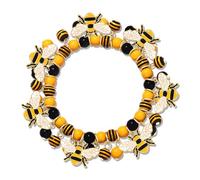 HSWE Bee Beaded Bracelets for Women Yellow Black Bumble Bee Charms Beaded Elastic Stretch Bracelet Funny Insect Friendship Bangle Wrist Jewelry for Spring Summer Holiday Party Gift, adjustable, clay