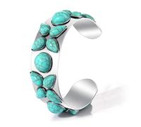 HSWE Turquoise Cuff Bracelets for Women Boho Western Turquoise Bracelets Turquoise Bangle Summer Beach Jewelry Accessories Gifts, One Size, no gemstone