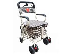 HSWOYEA 6 Wheels Elderly Shopping Carts Foldable Shopping Trolley Grocery Portable Market with Hand Brake And Handle Can Carry The Elderly &Children Bear 120Kg