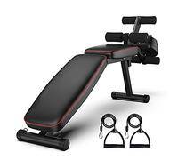 HSWOYEA Weight Bench Adjustable Standard Bench Press Gym Equipment with 4 Back Positions, Two Exercise Band, Full Body Weightlifting and Strength Training for Home Gym