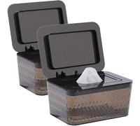 Hswt 2 Pack Wipes Dispenser Seal-Designed Wipe Dispenser Holder Wipes Case Box for Bathroom Keep Wipes Fresh, Dust-Proof & Non-Slip
