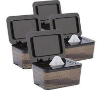 Hswt 4 Pack Wipes Dispenser Seal-Designed Wipe Dispenser Holder Wipes Case Box for Bathroom Keep Wipes Fresh, Dust-Proof & Non-Slip