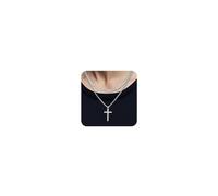 HSWYFCJY Cross Necklace for Men Silver Layered Cross Chain Stainless Steel 50cm Flat Snake+55cm Cuban Chain with Cross Pendant length Multi Chain Necklace Gifts for Men Women