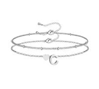 HSWYFCJY Gold/Silver Initial Heart Bracelets for Women,Layered Personalized Letter A-Z Bracelets Stainless Steel Christmas Birthday Gifts for Grandkids Women Teen Girls Teenage Jewelry