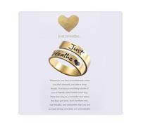 HSWYFCJY Just Breathe Ring for Women, Adjustable Spiral Wrap Healing Rings, Inspirational Heart felt Ring Gift, Metal, No Gemstone