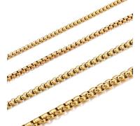 HSWYFCJY Mens Necklace Silver Round Box Chain Width 2/2.5/3/4 mm 316L Stainless Steel Rolo Chain Necklace Length 45-70cm Birthday/Holiday Jewellery Gifts for Women Men