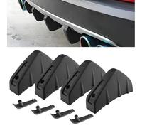 HSXDTK Bumper Diffuser Spoiler for VW Golf VIII VI V IV III II I MK 8 7 6 5 4 3 R GTE/GTI/GTD/Clubsport 45, Curved Shape Rear bumper Diffuser, Lip Spoiler Shark Fin Trim Covers Decoration Set