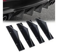 HSXDTK Bumper Diffuser Spoiler for VW Golf VIII VI V IV III II I MK 8 7 6 5 4 3 R GTE/GTI/GTD/Clubsport 45, Curved Shape Rear bumper Diffuser, Lip Spoiler Shark Fin Trim Covers Decoration Set