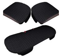 HSXDTK Car Seat Cushion Cover for Ford Focus Fiesta Kuga Fusion Edge ST-Line S-max ST, Anti-Slip Driver Seat Pad, Soft and Breathable Car Seat Protector, Auto Linen Cushion,A/Black