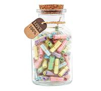 HSXIANG Capsule Letters Message in a Bottle Glass,Capsule Message for Boyfriend/Girlfriend,Love Letter for Valentines Day,Birthday, (Mixed Color 100PCS)