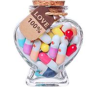 HSXIANG Capsule Letters Message in a Bottle，Lovely Notes Couples Gifts for Boyfriend Girlfriend Wife Friend Birthday Christmas Anniversary Valentine Day. (Love heart shape 45pcs)