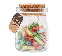 HSXIANG Capsule Letters Message in a Bottle,Lovely Notes Couples Gifts for Boyfriend Girlfriend Wife Friend Birthday Christmas Anniversary Valentine Day. (Transparent colour 60pcs)