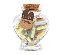 HSXIANG Capsule Letters Message in a Bottle,Lovely Notes Couples Gifts for Boyfriend Girlfriend Wife Friend Birthday Christmas Anniversary Valentine Day. (Transparent colour 30pcs)