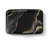 Hsxnam Credit Card Holder Wallet, RFID Blocking Credit Card Case Aluminum Metal Cute Business Card Holder Pocket ID Case for Women Men, Black Gold