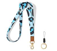Hsxnam Neck Lanyard Key Chain, Long Lanyard Strap Keychain Holder for Women Men Car Keys ID Badges Card Wallet Phone Camera, Black Spots