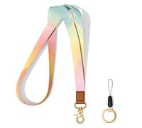 Hsxnam Neck Lanyard Key Chain, Long Lanyard Strap Keychain Holder for Women Men Car Keys ID Badges Card Wallet Phone Camera, Colorful