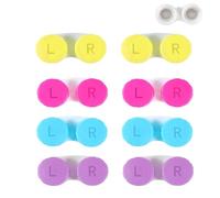 Hsyadazi 8-Piece Contact Lens Container Set - Leak-proof Travel Cases - Hygienic Storage Box with Separate Compartment for Left/Right - Ideal for Home, Travel & Sports