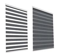 HSYLYM Durable Zebra Blinds 100% Excellent Polyester Window Blackout Day Easy Fit Room Darkening And Night Roller Shades Conservatory Blinds (Width 50cm x Length 150cm,Grey)