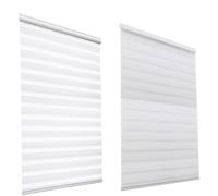 HSYLYM Durable Zebra Blinds 100% Excellent Polyester Window Blackout Day Easy Fit Room Darkening And Night Roller Shades Conservatory Blinds (Width 80cm x Length 150cm,White)