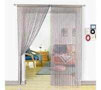 HSYLYM String Curtains Beaded Door Curtain Spaghetti Dense Bead Curtains for Doorways,Grey,90x200cm