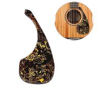 Hsyok Acoustic Guitar Pickguard with Self Adhesive, Anti-Scratch Thick Pick Guard Plate Easy to Install, for Folk Guitar Replacement Parts (Yellow Pulp Pattern)
